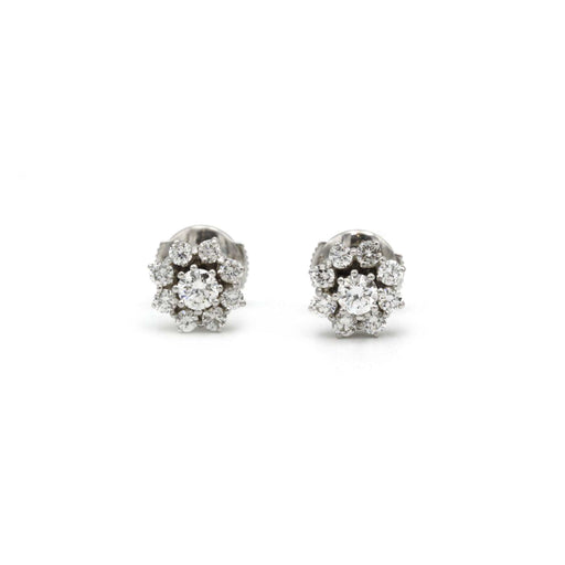 Boucles d'oreilles Boucles d'oreilles - or blanc & diamants 58 Facettes 240037R