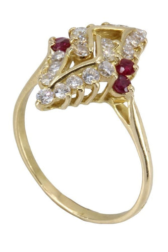 Bague 58 BAGUE MODERNE RUBIS ET DIAMANTS 58 Facettes 057831