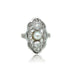 Ring Art Deco Diamond and Pearl Ring 58 Facettes