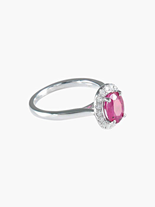 Bague 52 Bague Marguerite Rubis Diamants 58 Facettes