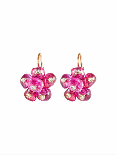 Boucles d'oreilles Boucles d'oreilles Rubis birmans Diamants 58 Facettes