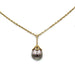 Necklace Necklace in yellow gold, gray pearl 58 Facettes 210002SP