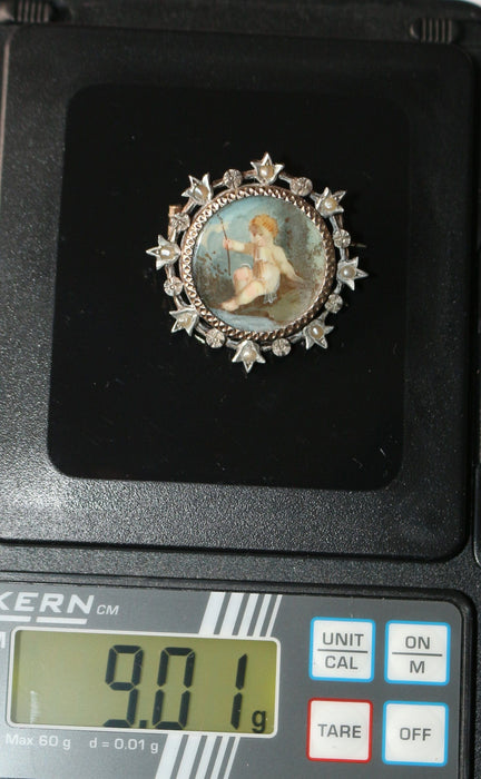 Broche Broche en argent Miniature XIXe 58 Facettes 445