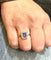 Bague 55 Bague en or blanc 18 carats , tanzanite et diamants baguettes 58 Facettes
