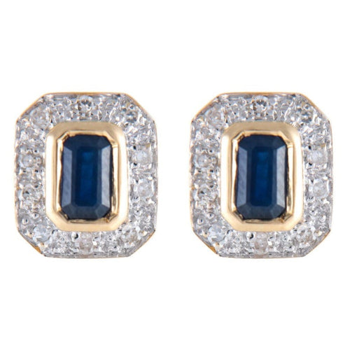 Boucles d'oreilles BOUCLES D’OREILLES OR JAUNE SAPHIR ET DIAMANTS 58 Facettes LP 912