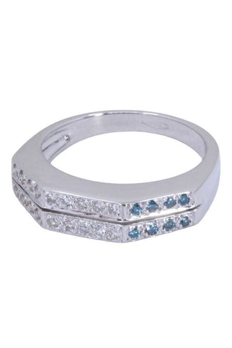 Bague 56.5 BAGUE MODERNE OR BLANC DIAMANTS 58 Facettes 078351
