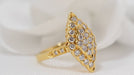 Ring 54 Yellow gold and diamond marquise ring 58 Facettes 30777