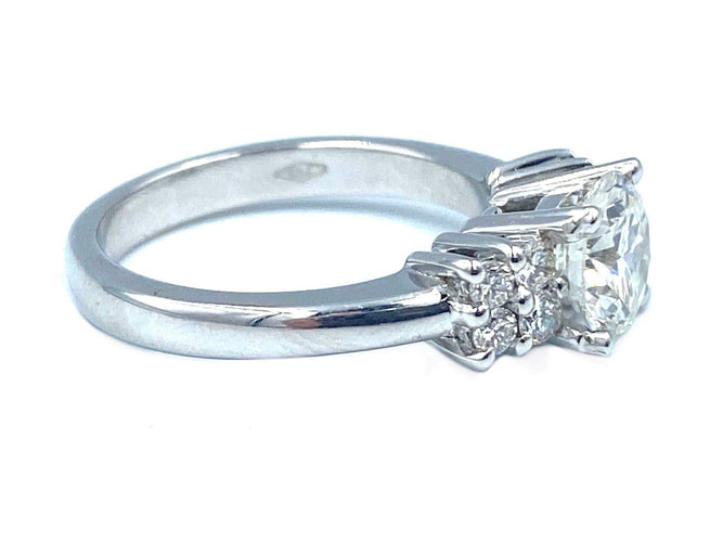 Bague Solitaire or blanc, diamants 58 Facettes
