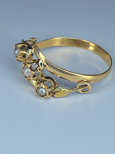 Bague 55 Bague Or jaune, perles fines 58 Facettes