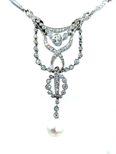 Collier Collier Négligé vers 1910 en or, platine et diamants 58 Facettes