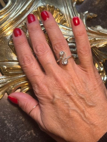 Bague 55 Bague Toi et Moi Or et Diamants 58 Facettes