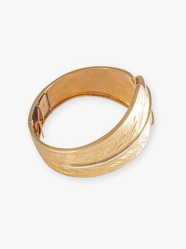 Bracelet Bracelet Rigide, Grandes Feuilles, Or Jaune 58 Facettes