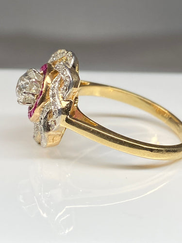 Bague Bague diamants et rubis 58 Facettes
