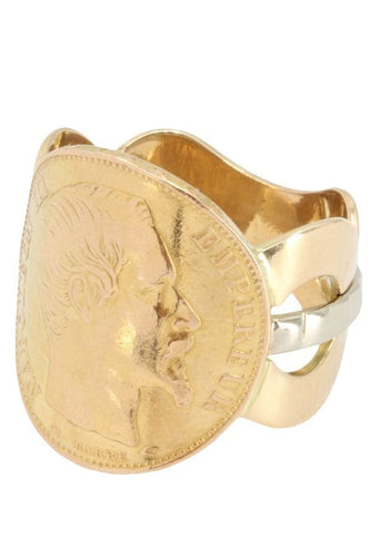 Bague BAGUE PIÈCE 20 FRANCS NAPOLÉON III 58 Facettes 051671