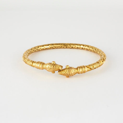 Bracelet Bracelet Chiseled yellow gold bangle and snake heads 58 Facettes