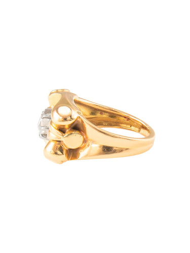 Bague Bague Or jaune et Diamant 58 Facettes