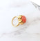 Bague Bague fleur Corail cabochon signée CHERNY 58 Facettes AA 1570