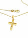 Chain necklace and cross pendant in yellow gold and diamonds 58 Facettes