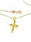 Collier chaine et pendentif croix en or jaune et diamants 58 Facettes