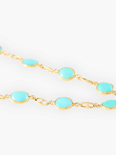 Collier Collier Vintage Or Turquoises 58 Facettes