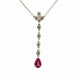 Necklace 18-carat white gold necklace with diamonds and pink tourmaline 58 Facettes