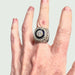 Ring 54.5 ART DECO STYLE RING in PLATINUM with DIAMONDS AND SAPPHIRE 58 Facettes A2456 (anilloFD)