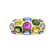Ring 18K yellow gold bangle ring and colored sapphires 58 Facettes
