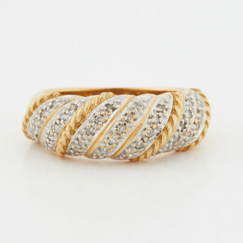 Bague 49 Bague en or jaune et blanc 18 Cts 58 Facettes RÉF 8033/18