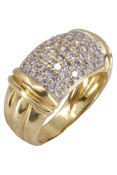 Bague 56 Bague Or jaune pavage Diamants 58 Facettes 080641