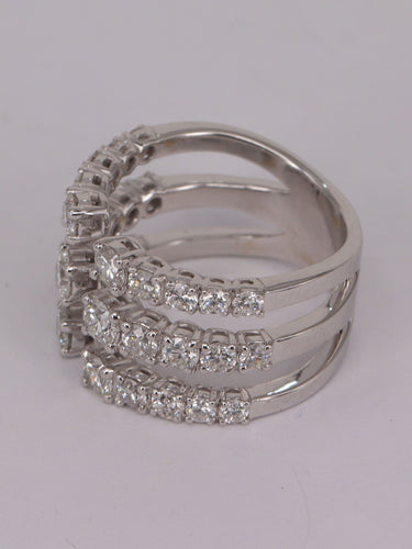 Bague 53 Bague triple rang diamants ronds 58 Facettes P592