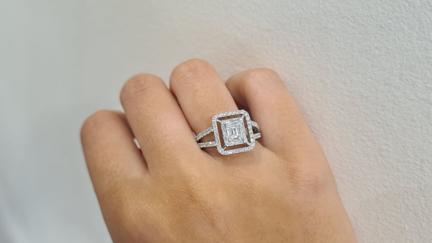 Bague 54 Bague en Or blanc & diamants 58 Facettes