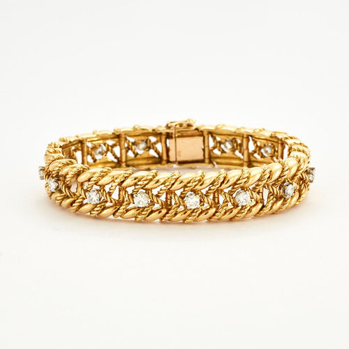 Bracelet Bracelet or jaune et diamants 58 Facettes