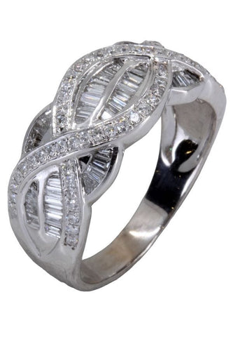Bague 54 BAGUE DIAMANTS ENTRELACÉE 58 Facettes 058541