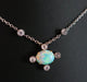 Necklace Necklace in silver, opal & diamonds 58 Facettes
