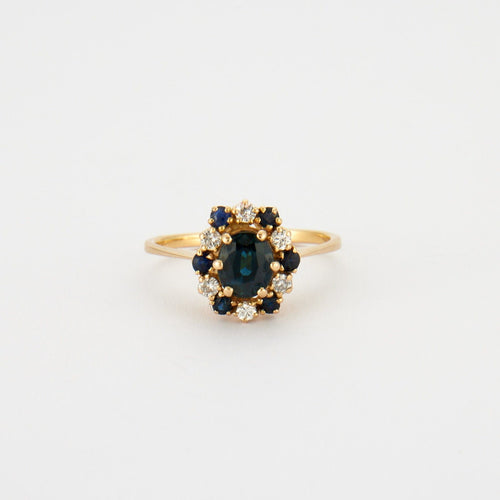 Bague 51 Bague Marguerite Saphirs et Diamants 58 Facettes