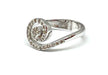 Ring White gold diamond swirl ring 58 Facettes