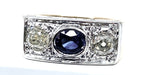 Ring 53 Art Deco Sapphire and Diamond Ring 58 Facettes