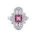 Ring 51 Art Deco style ring Diamonds and Rubies 58 Facettes