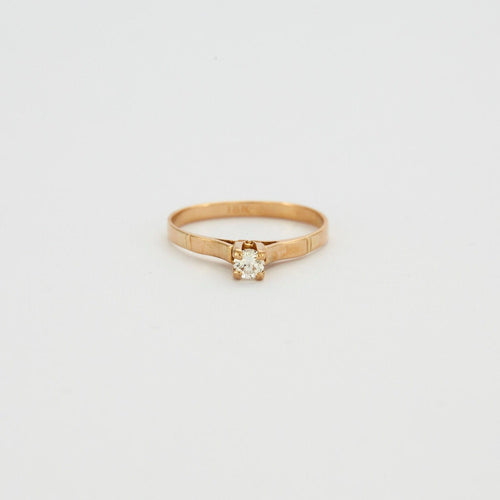 Bague 55 Bague solitaire en or jaune 18 carats sertie d’un diamant 58 Facettes