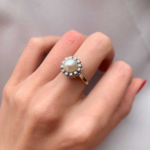 Bague 51 Bague Perle Diamants 58 Facettes JE94