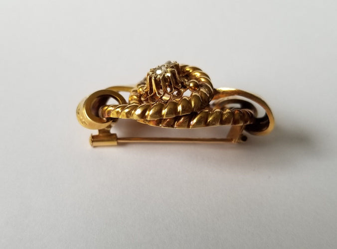 Broche Broche époque Napoléon III Or jaune Diamants 58 Facettes