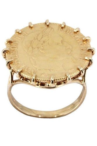 Bague BAGUE PIÈCE 10 FRANCS NAPOLÉON III 58 Facettes 064401