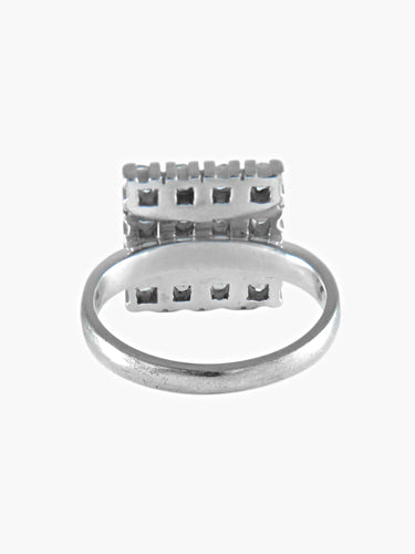 Bague 50 BAGUE CARREE OR BLANC DIAMANTS 58 Facettes