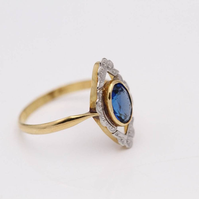 Bague 59 Bague Or Saphir 58 Facettes N102950JC