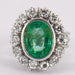 Ring 49 Marguerite ring in white gold, emerald, diamonds 58 Facettes