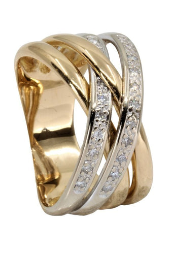 Bague 54 BAGUE ENTRELACÉE DIAMANTS 58 Facettes 053941