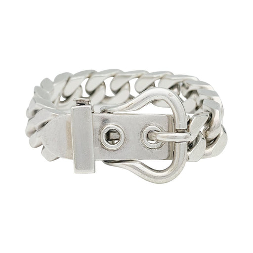 Bracelet Hermès - bracelet gourmette, fermoir ceinture, Argent 58 Facettes
