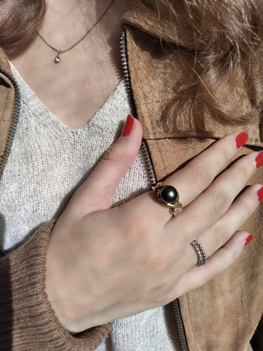 Bague 53 Bague Perle De Tahiti Et Diamants 58 Facettes 502