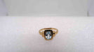 Ring 54 Gold and aquamarine ring 58 Facettes 11719
