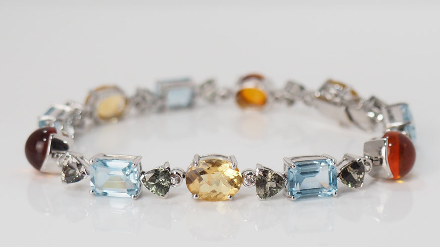 Bracelet Bracelet en or blanc et pierres fines 58 Facettes 31746